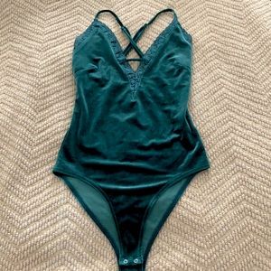 Velvet green bodysuit
